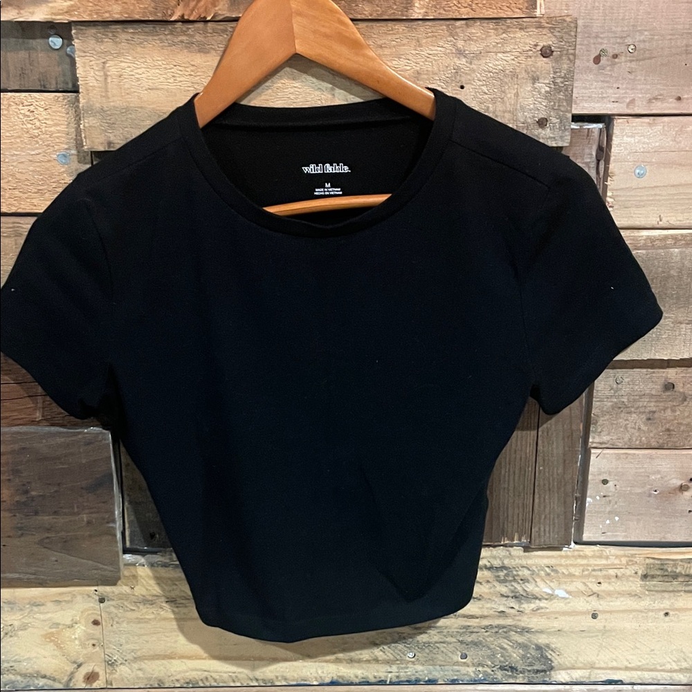 Wild Fable Classic Black Crop Top